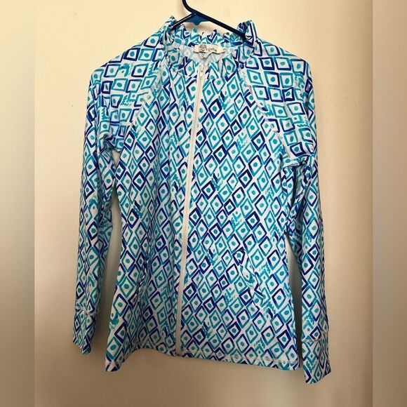 Blue Geometric Women's Jacket - Picture 1 of 3